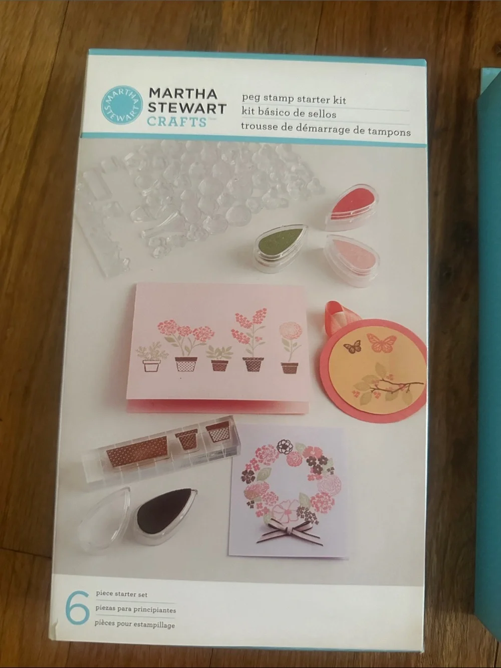 2 for 1 Martha Stewart Crafts Pink and Coral Floral Peg Stamp Kit